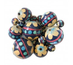 Flores Cuentas de madera - Circus - Azul y beige Babachic by Moodywood