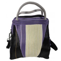 Handbags Petit Bag, black with a golden line and purple