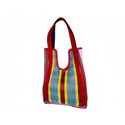 Handbags Hole Bag, white, red, blue and yellow