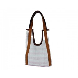 Handbags Hole Bag, white, brown and pink