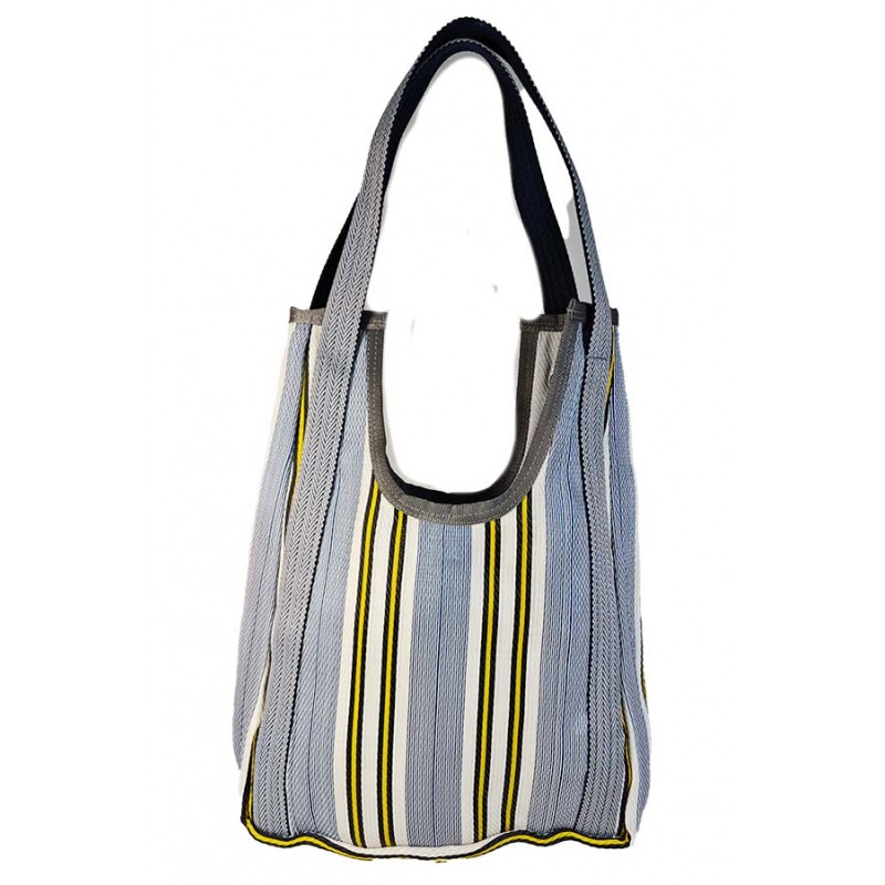 Handbags Hole Bag, white, blue and yellow