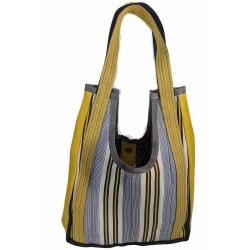 Handbags Hole Bag, black, yellow and blue