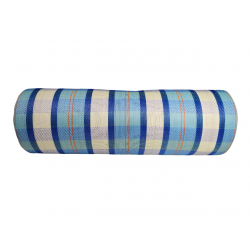 Home Recycled plastic fabric with white, blue, light blue and orange stripes Babachic by Moodywood