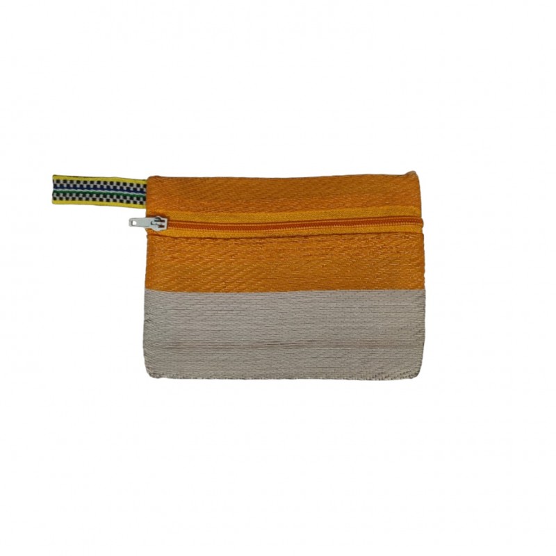 Pocket Pouch Orange and white pocket purse