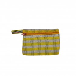 Pocket Pouch Yellow and white pocket purse