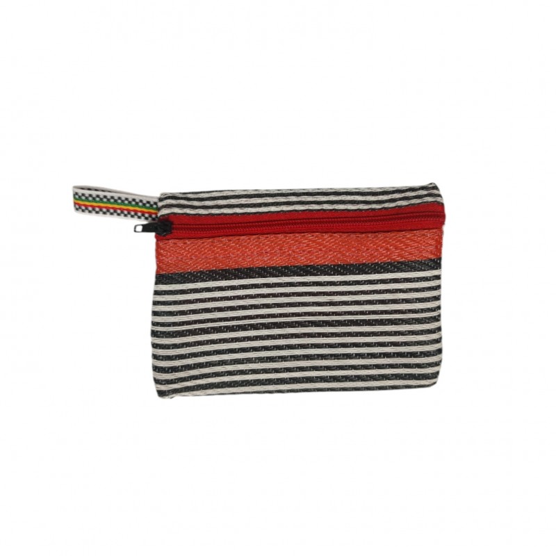 Pocket Pouch Monederito de bolsillo rojo, blanco y negro